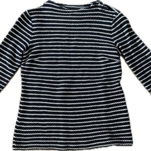 Talbots Navy and White Textured Knit Top